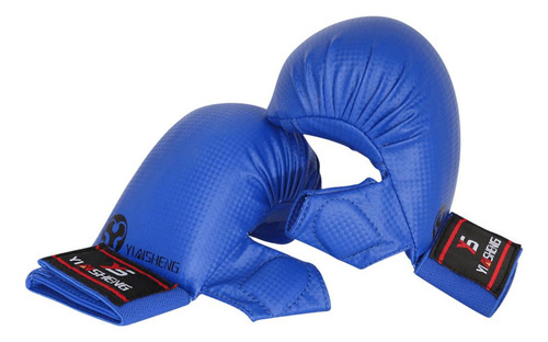 1 Par Guantes Cuero Karate Sparring Mma Artes Metro Azul