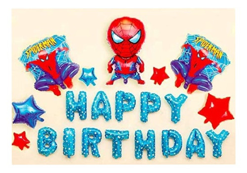Combo De Globos Para Fiestas De Cumpleaños Spiderman