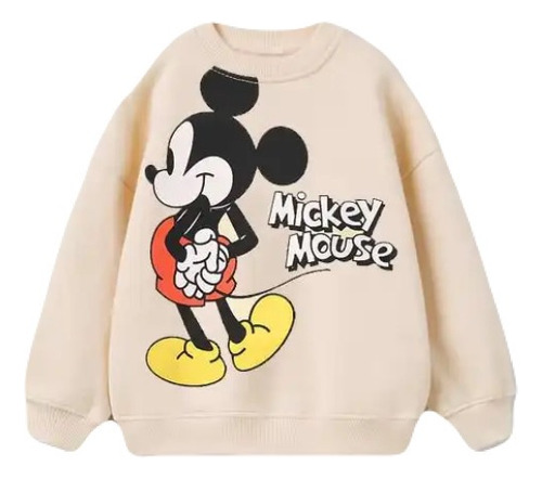 Polerón Niños Algodón Mickey Mouse 12-18 Meses Deportivo Para Otoño O Invierno 