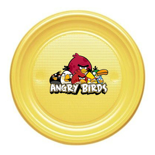 Pack 10 Platos Descartables Lisos 15 Cm Diámetro Angry Birds