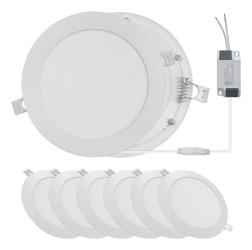 Ilv Lampara Empotrar 12w Luz Blanca 800lm 6pzs Plafon Estructura Blanco