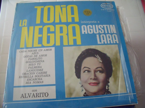Lp Toña La Negra, Interpreta A Agustin Lara