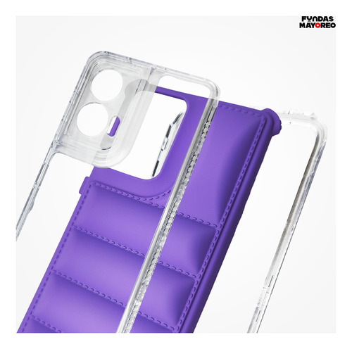 Funda Puff Moto Edge 50 Fusion Con Mica Lila