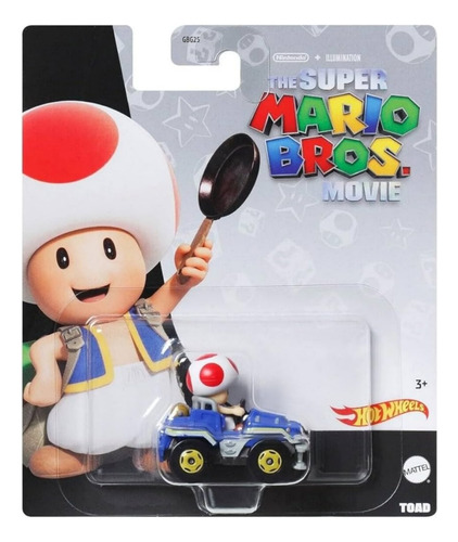 Toad Quad Mario Kart Super Mario Bros Película Hot Wheels Color Azul
