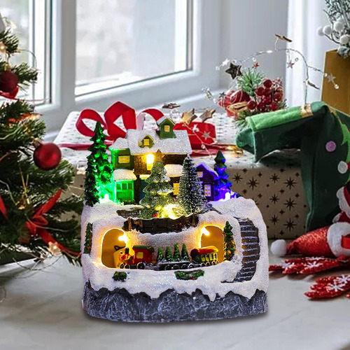 Escena De Nieve De La Casa De Pueblo De Navidad Para La
