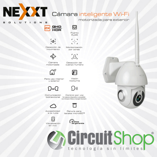 Cámara Inteligente 2k Wi-fi Motorizada Para Exterior Nexxt