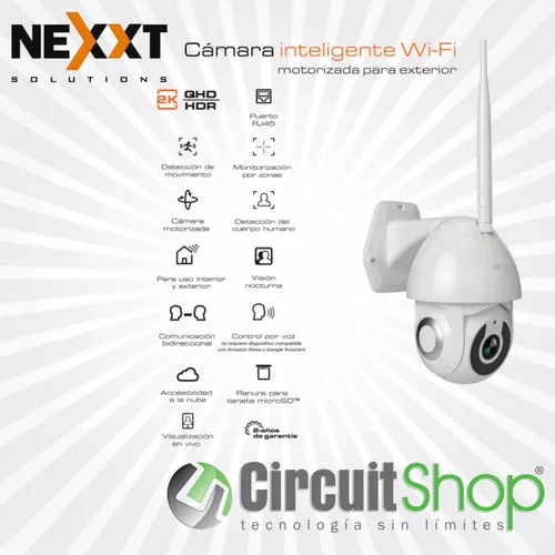 Nexxt - Cámara inteligente Wi-Fi motorizada para exterior