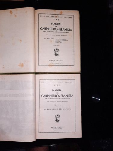 Manual Del Carpintero Ebanista, 2 Tomos Librería Salesiana !
