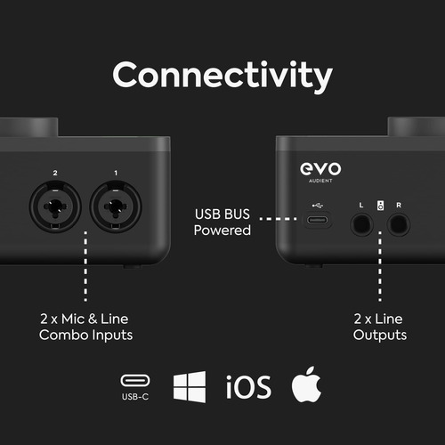 Interfaz De Audio Usb Audient Evo 4 Con Entrada De Instrumen