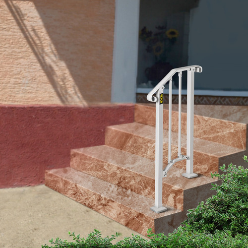 Vevor Barandal De Pasamanos De Escaleras 1 O 2 Pasos Hierro Color Blanco