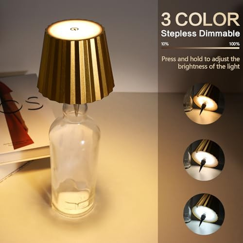 Pantalla Inalámbrica Para Botella, Luz Led Recargable De 3 C