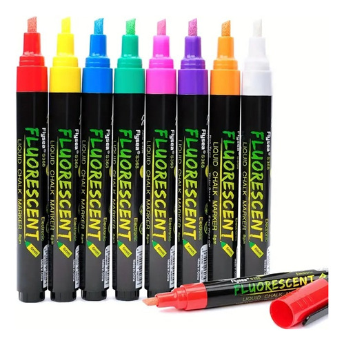 Marcador Tiza Liquida Fluo Set X 8 Colores