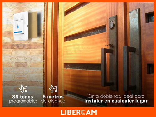 Imagen 5 de 10 de Timbre Inalambrico A Pilas Con Sonido. Sin Luz, Sin Cables