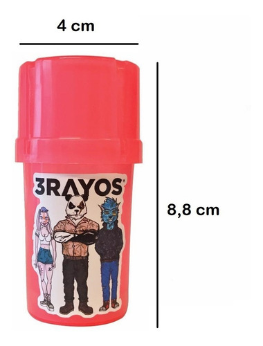 Imagen 2 de 9 de Picador Tainer 3 Partes Grinder Smellproof Rosa X 1
