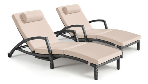 Juego De Camastros Gris Con Beige Zzwho