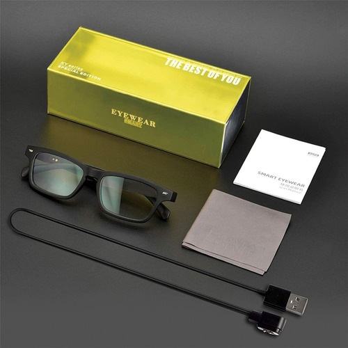 Lentes De Sol Bluetooth Manos Libres Audífonos Inalámbricos Lente Negro Varilla Negro Armazón Negro Diseño Negro