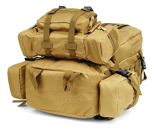 Mochila Tática Defender Modular Militar 60 Litros 1438-6 Cor Tan