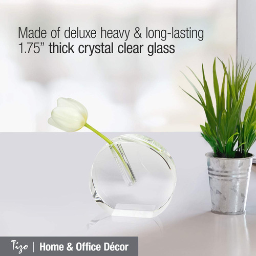 Vaso Bud Tizo Design Clear Elegant Redondo Cristal Grande