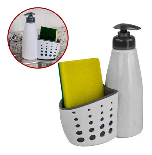 Dispenser Para Detergente C Porta Esponja Jabon Organizador