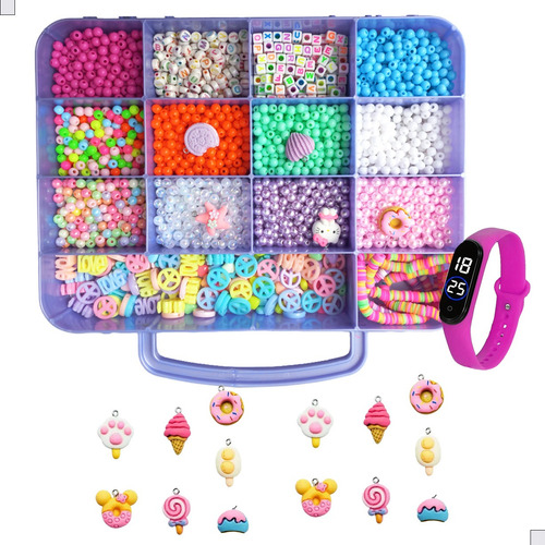 Kit Miçanga P/ Fazer Pulseiras Coloridas 5000 Pç Artesanato