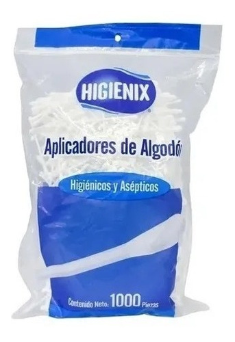 Cotonetes Hisopos Higienix 1000 Piezas Paquete Con 24 Bolsas