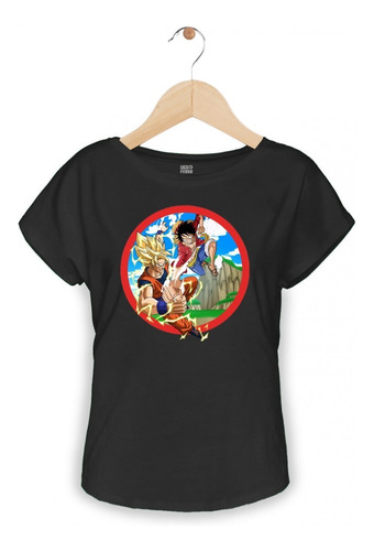 Playera Goku Vs Luffy  Dragon Ball Z/one Piece - Mujer