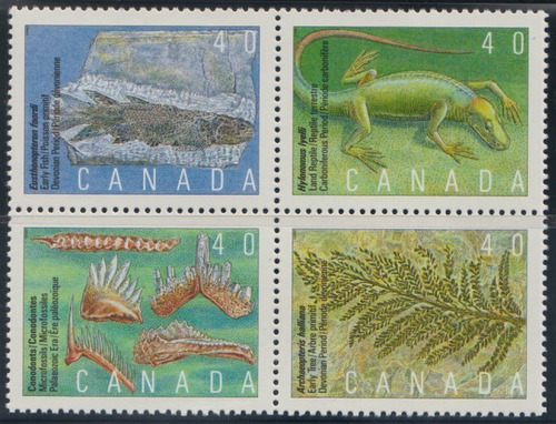 1991 Prehistoria- Dinosaurios- Canadá (sellos) Mint