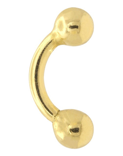 Piercing Microbell Em Ouro 18k Curvo Bola Bola