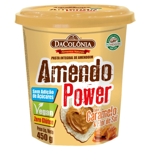 Pasta de Amendoim Integral Caramelo & Flor de Sal DaColônia Amendo Power Pote 450g