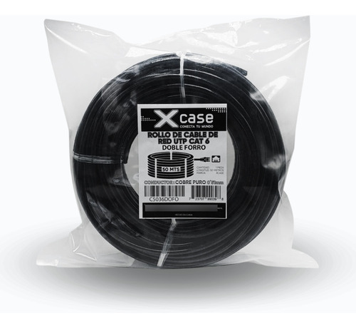 Cable Utp 50m Doble Forro Cat 6 Xcase Cobre Puro