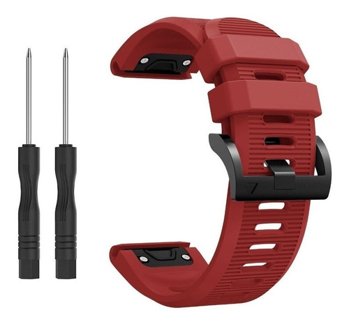 Pulseira Para Garmin Fenix 6x Pro Solar 5x Plus Sapphire Cor Vermelho vinho Largura 26 "