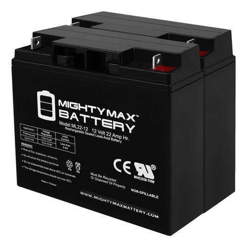 Mighty Max Battery Bateria Sla 12 V 22 Ah Sustituye Al Pride
