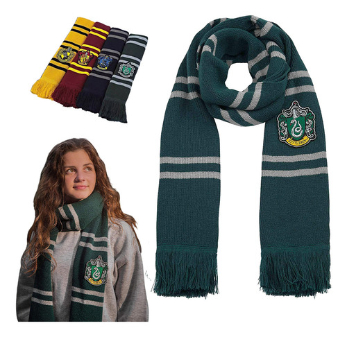 Bufanda Harry Potter Gryffindor Slytherin Ravenclaw Bordado