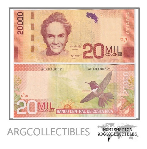 Costa Rica Billete 20.000 Colones 2012 P-278b Unc