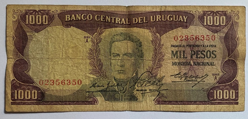 Billete Uruguay 1000 Pesos 1967, 9a122 Rotondaro, Bu21
