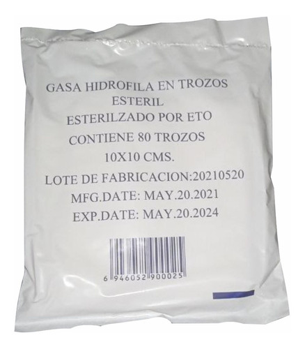Gasa Estéril 10x10 80 Trozos (pack X 20 Sobres)