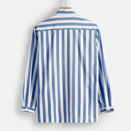 Manga Larga Con Cuello En V Y Botones Con Estampado De Rayas
