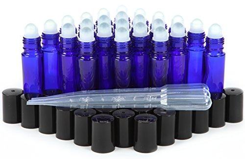 Botellas De Vidrio De 10ml Con 3 - 3 Ml; 24, Azul Cobalto,
