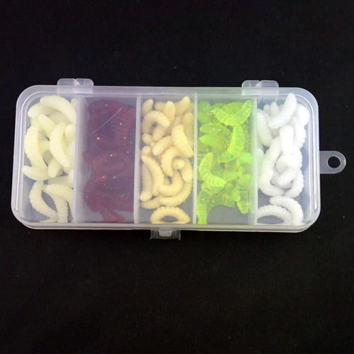 2 X 5x100 Uds Cebo De Gusanos Señuelo De Pesca 2 Piezas
