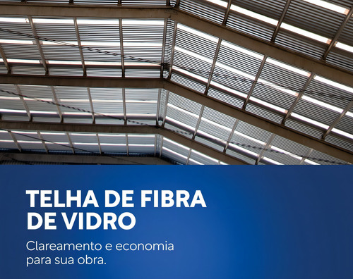 Telhas Em Fibra De Vidro Ondulada Leitosa - 2,44 X 0,50m