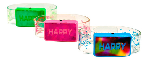 Combo 8 Pulseras Happy Luminosas Surtido