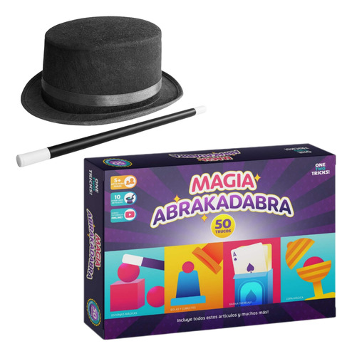 Set De Trucos De Magia Más Sombrero Y Varita Mágica. 