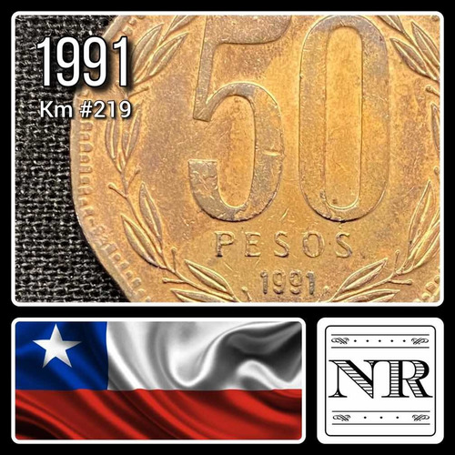 Chile - 50 Pesos - Año 1991 - Cobre - O'higgins - Km #219