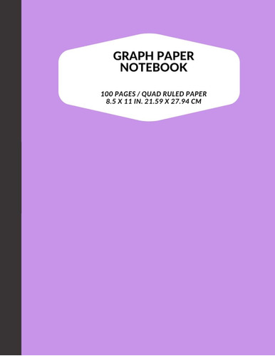 Libro: Lavender Math Notebook Middle School 8.5 X 11 Quad Ru