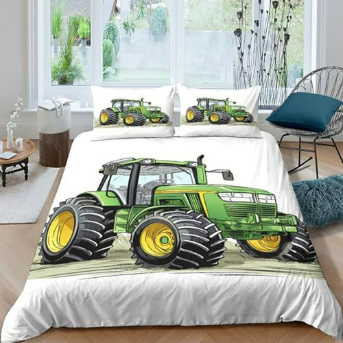 Funda De Edredón Con Estampado 3d De Tractor Para Niños Y Ni