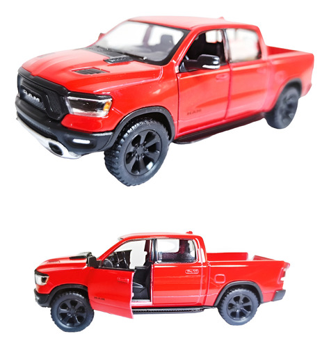 Miniatura Dodge Ram 1500 2019 Carrinhos Coleção Metal 1/46 Cor Vermelho