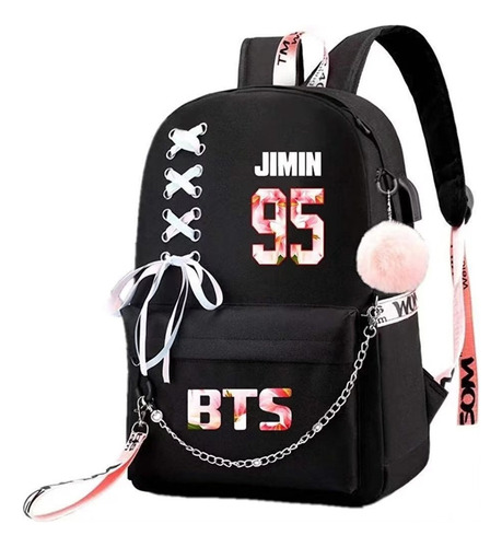 Mochila For Estudiantes Kpopbts Boy Group Con Puerto Usb