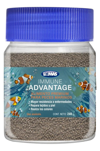 Alimento Para Peces Marinos Immune Advantage 240g Pellet 2mm