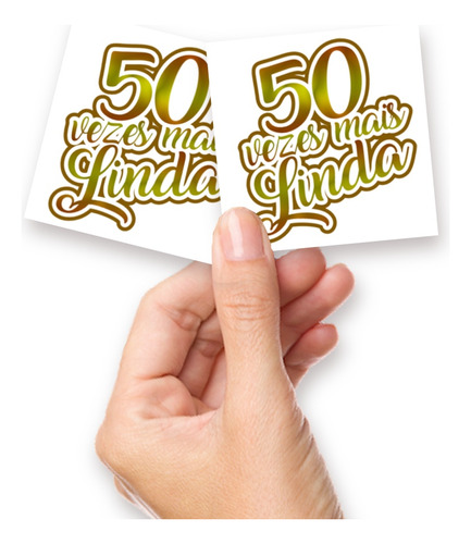 50 Adesivos Personalizado 50 Anos Mulher