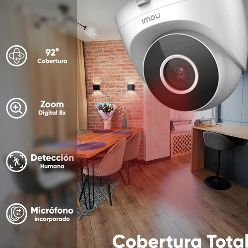 Imou Cámara Turret Se Ip Ipc-t22en-plus-256 Domo Wifi 2 Megapíxeles Micrófono Integrado Ir De 30 Metros Detección De Humanos Notificaciones Uso Interior Con Microsd 256gb Fácil Instalación Imou Cctv